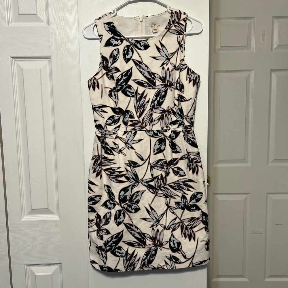 J. Crew Tropical Leaf Print Mini Dress. Size 6